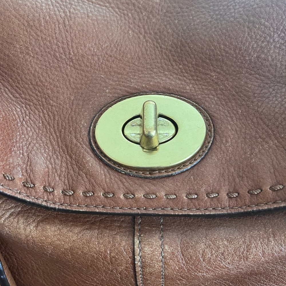 Coach Hampton Leather Carryall 15404
Brown Leather Handbag with Gold Accents - Picture 8 of 16